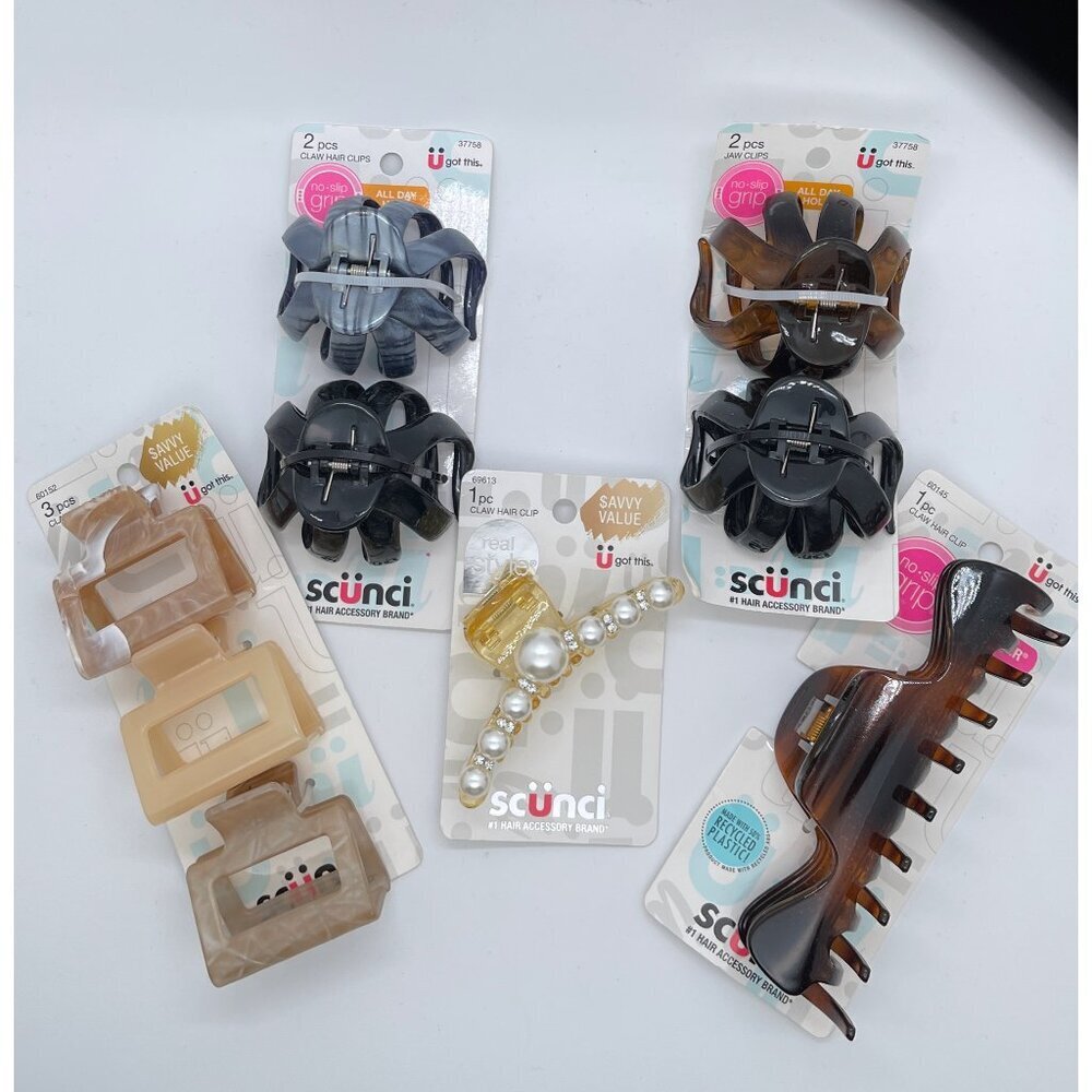 9 Piece Bundle of NEW Hair Claw Clips